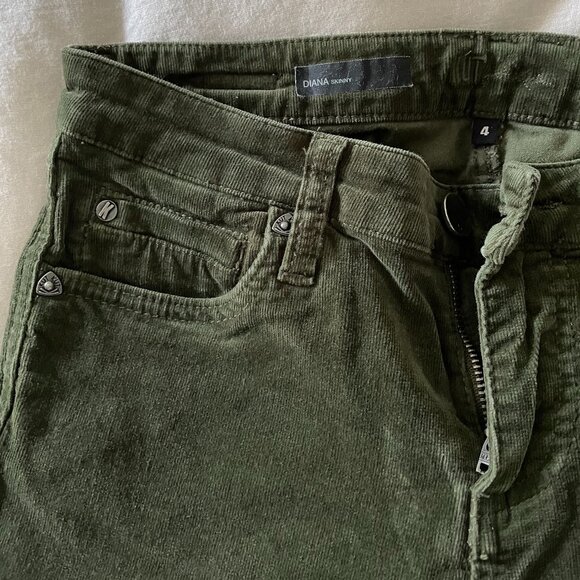 Diana Corduroy Skinny - Olive Green - Picture 1 of 4